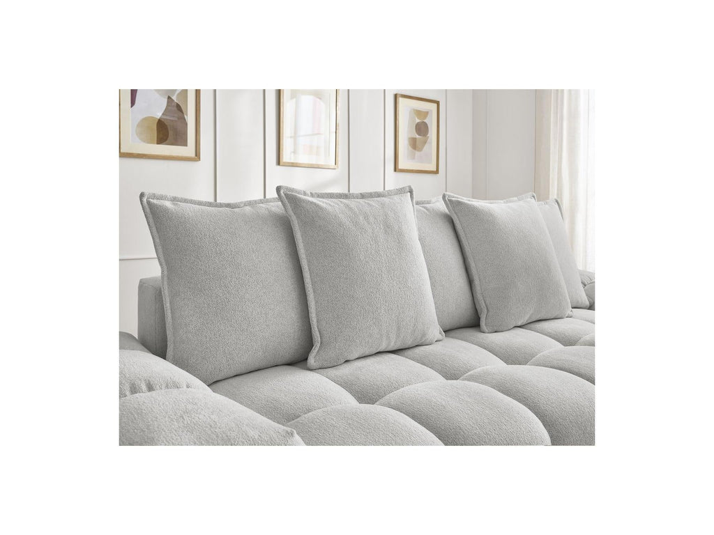 Everest - Canapé Droit Convertible Coffre - Tissu Chiné - 5 Coussins