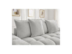 Everest - Canapé Droit Convertible Coffre - Tissu Chiné - 5 Coussins