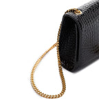 Saint Laurent - Sac Kate Medium Tassel Crocodile Embossed Leather - Femme - Black