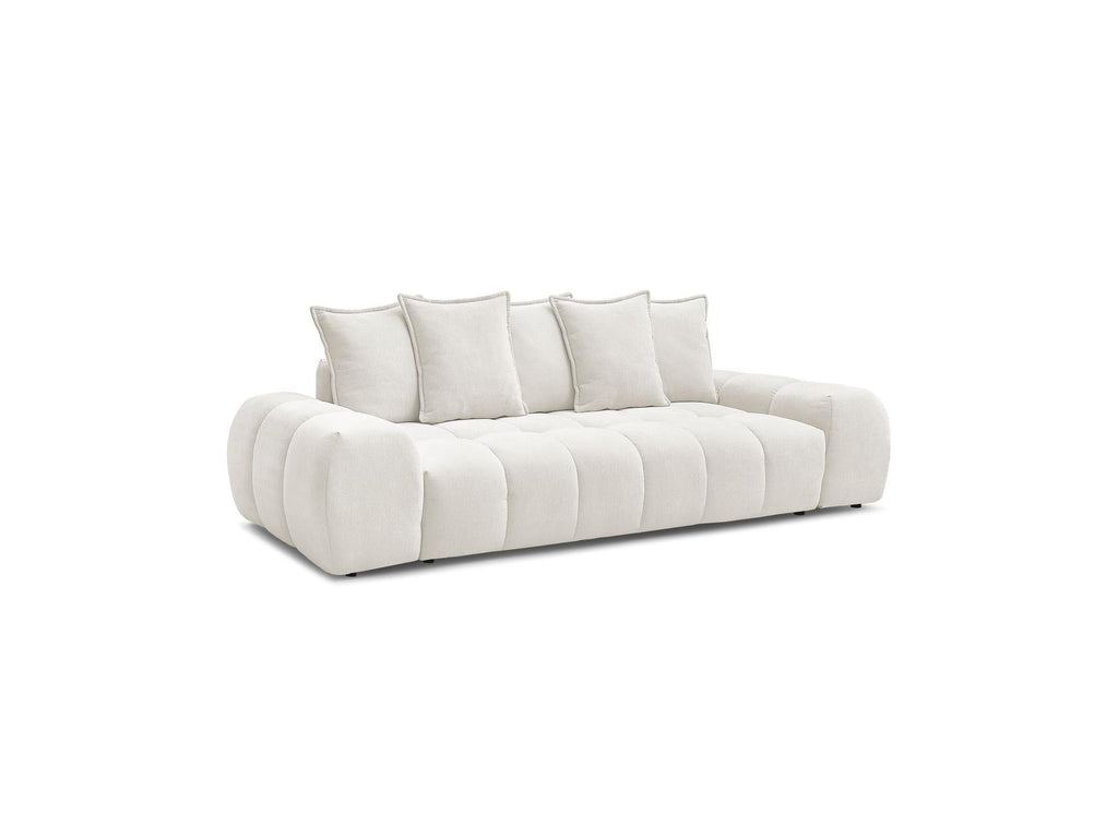 Everest - Canapé Droit Convertible Coffre - Tissu Texturé - 5 Coussins