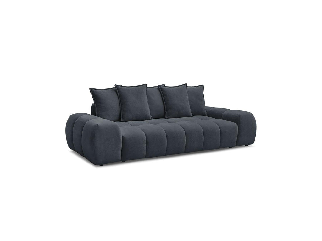 Everest - Canapé Droit Convertible Coffre - Tissu Texturé - 5 Coussins