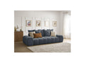 Everest - Canapé Droit Convertible Coffre - Tissu Texturé - 5 Coussins