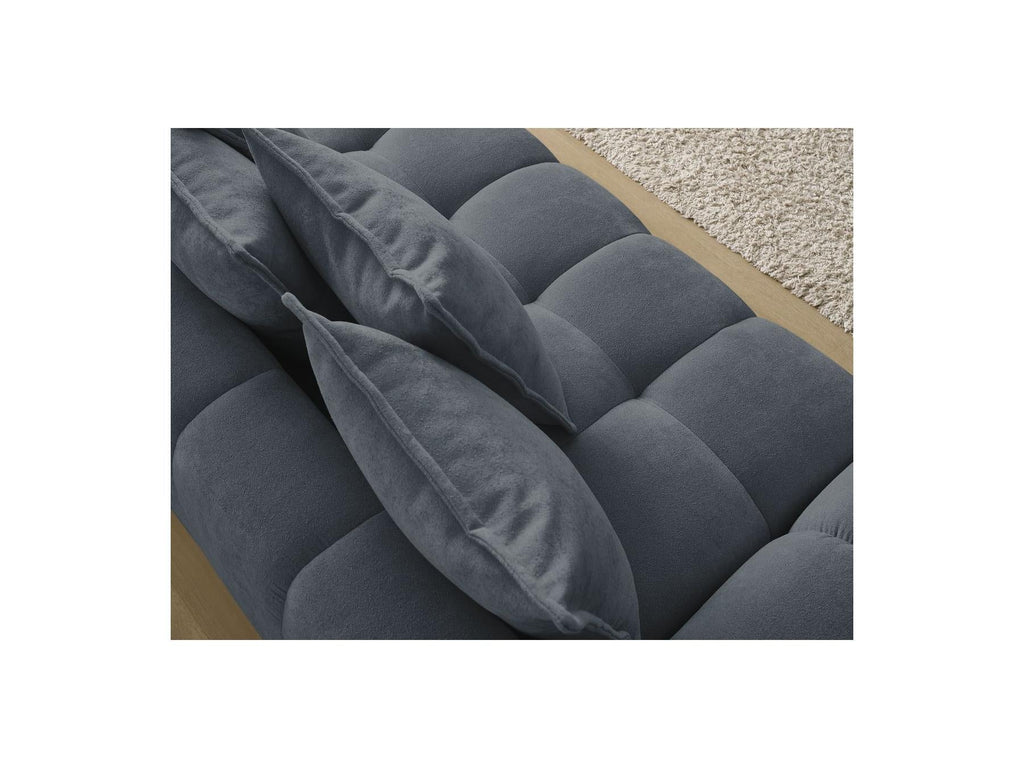 Everest - Canapé Droit Convertible Coffre - Tissu Texturé - 5 Coussins
