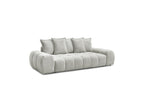 Everest - Canapé Droit Convertible Coffre - Tissu Texturé - 5 Coussins