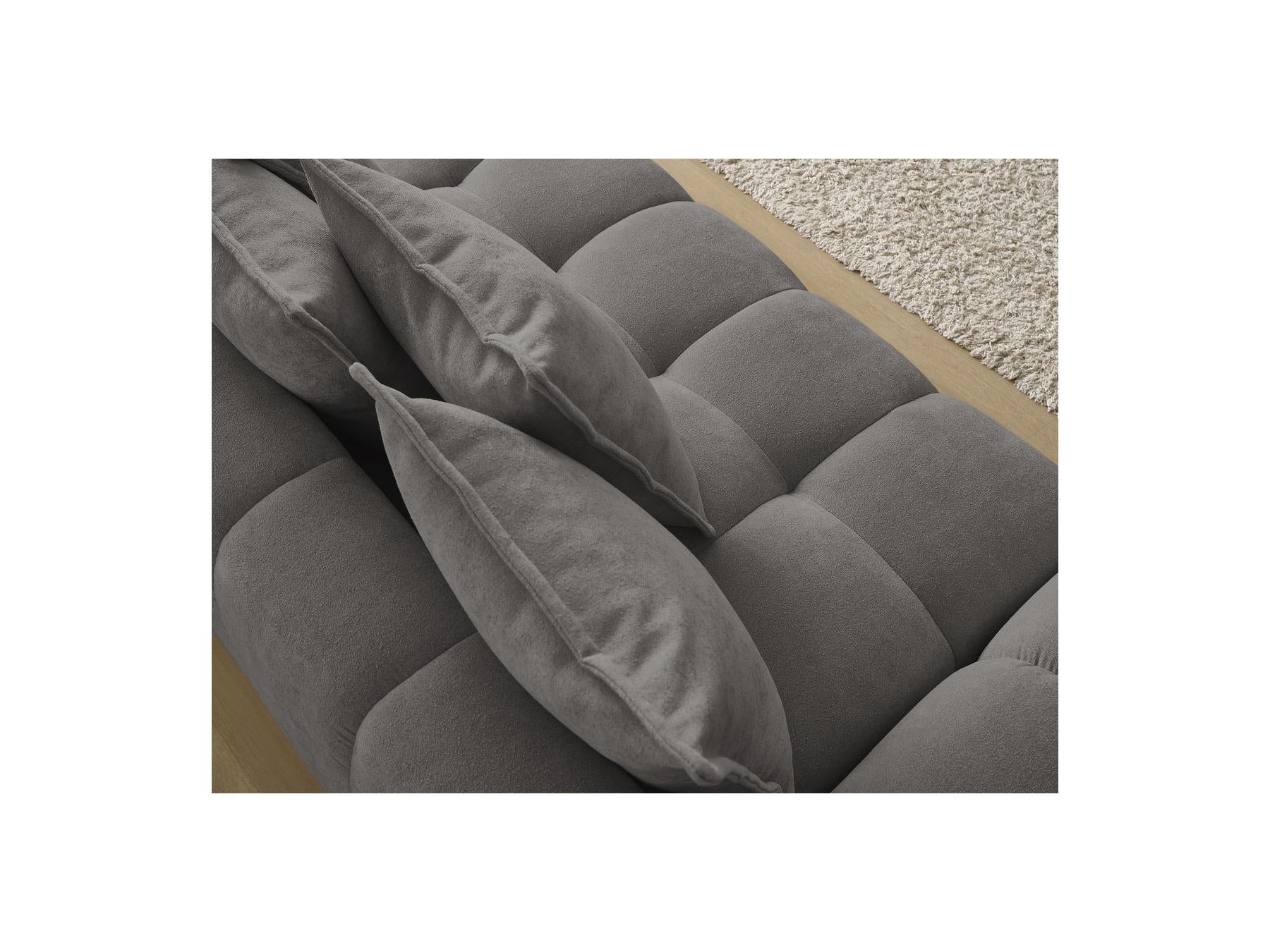 Everest - Canapé Droit Convertible Coffre - Tissu Texturé - 5 Coussins
