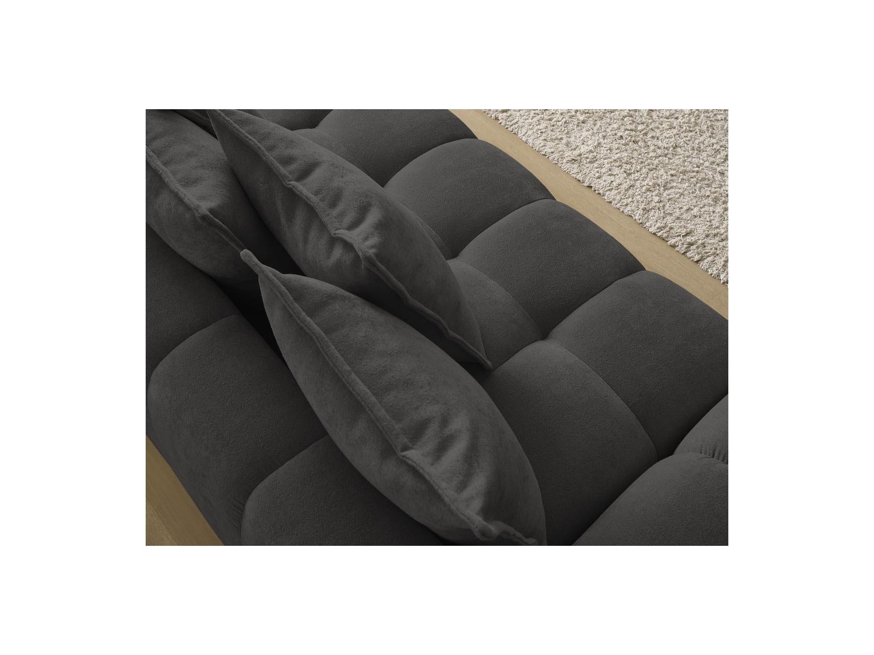 Everest - Canapé Droit Convertible Coffre - Tissu Texturé - 5 Coussins