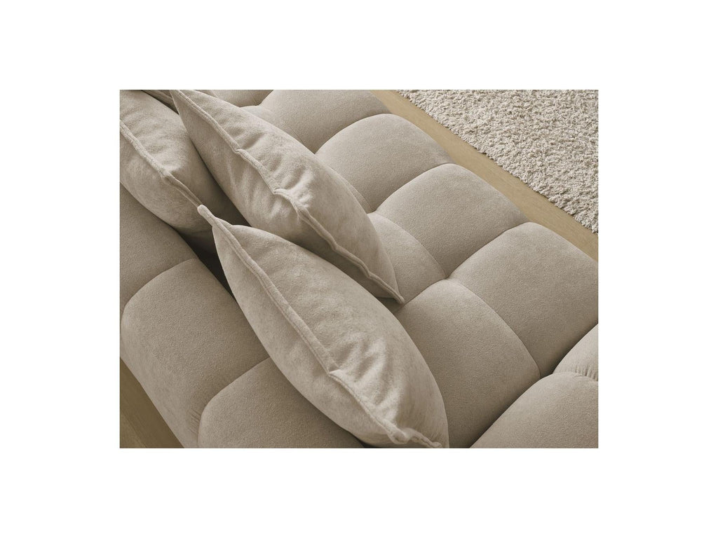 Everest - Canapé Droit Convertible Coffre - Tissu Texturé - 5 Coussins
