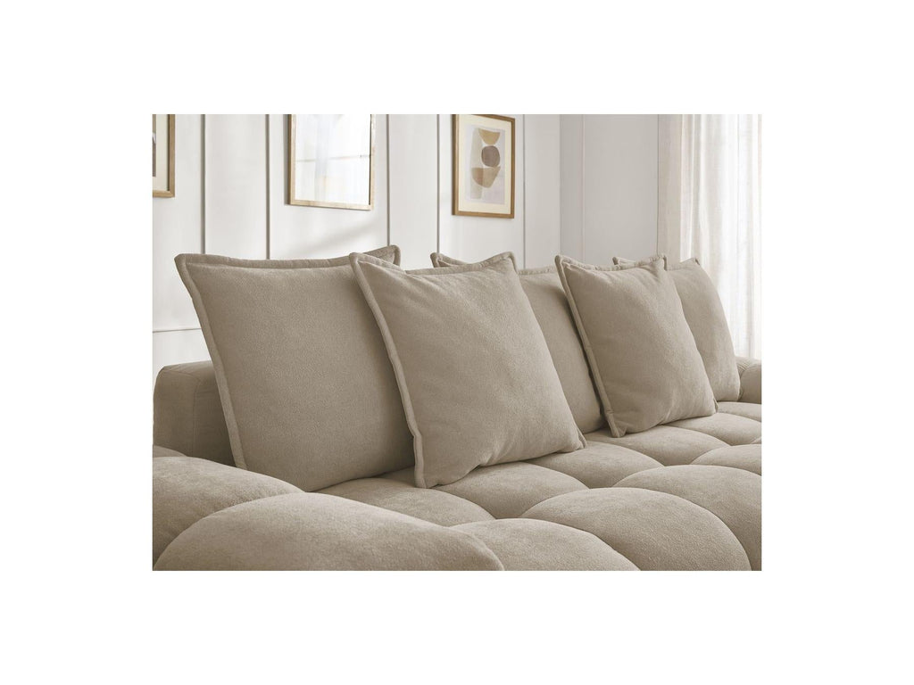 Everest - Canapé Droit Convertible Coffre - Tissu Texturé - 5 Coussins