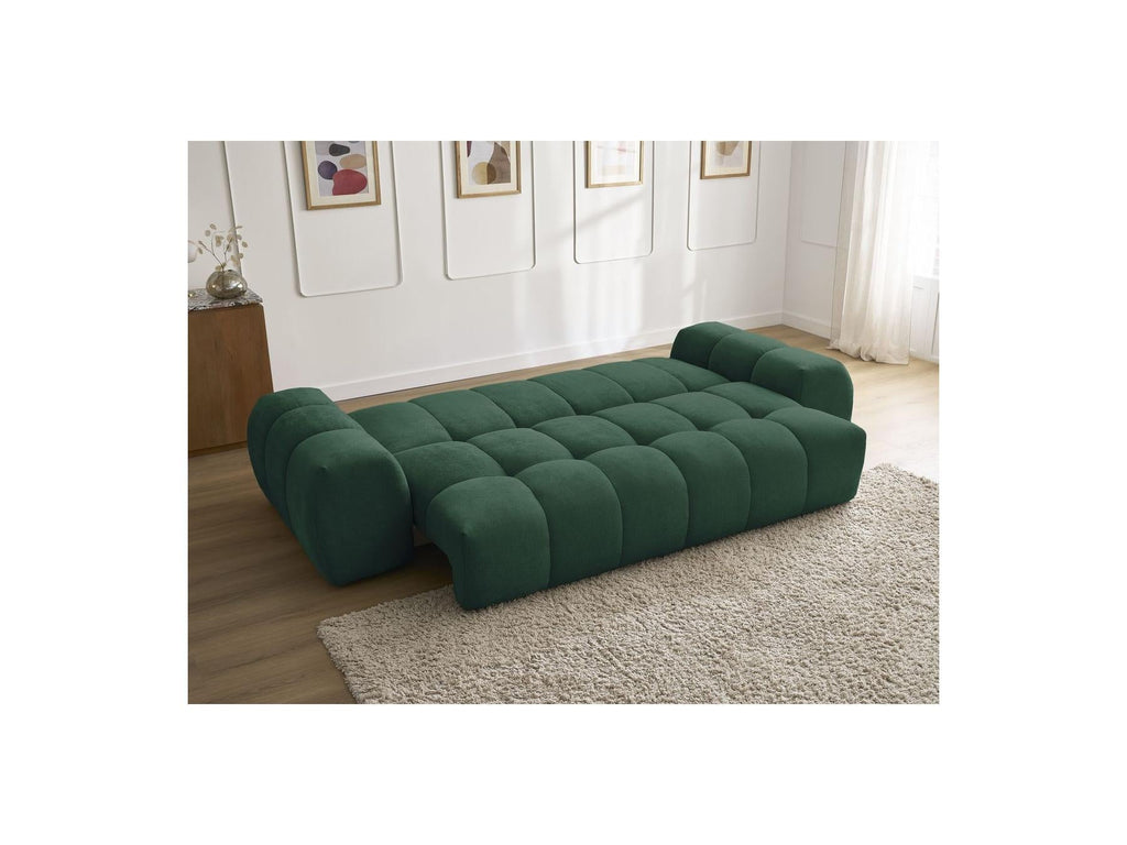 Everest - Canapé Droit Convertible Coffre - Tissu Texturé - 5 Coussins