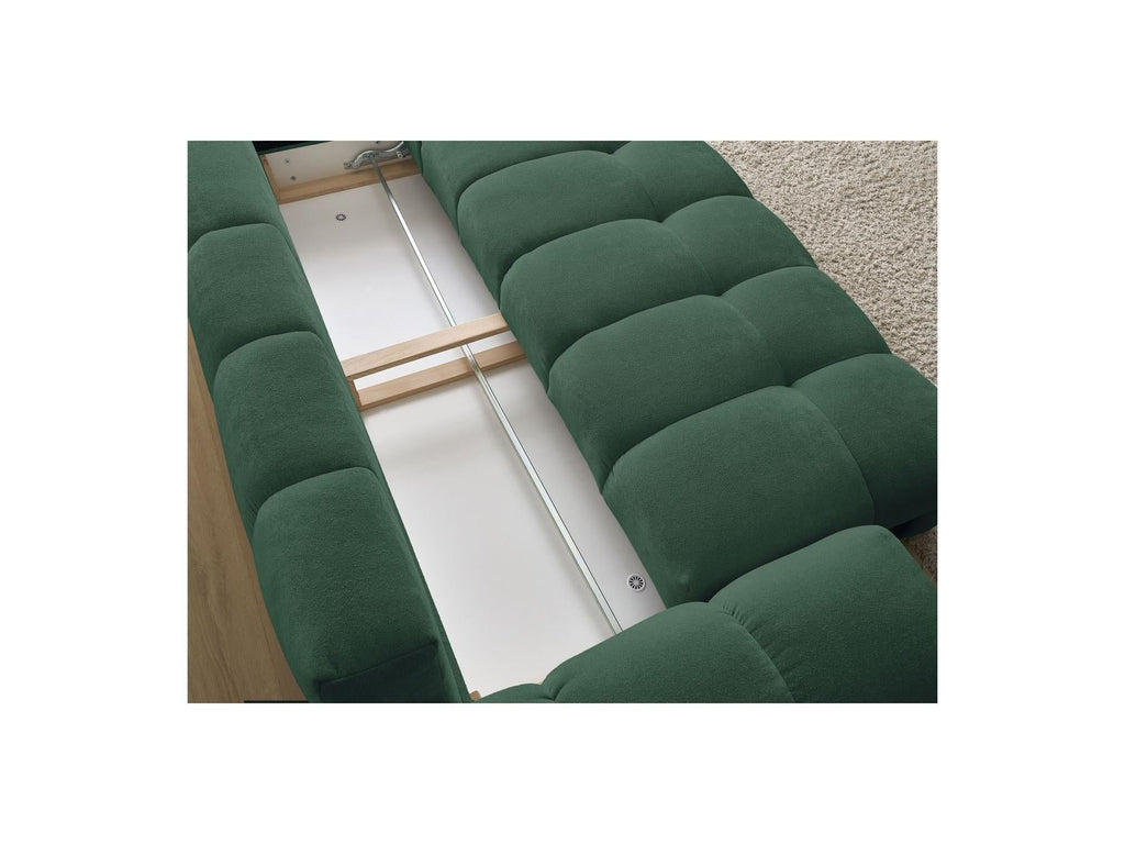 Everest - Canapé Droit Convertible Coffre - Tissu Texturé - 5 Coussins