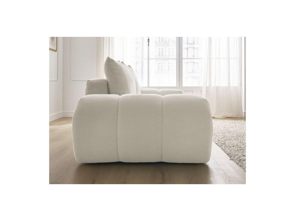Everest - Canapé Droit Convertible Coffre - Tissu Texturé - 2 Coussins