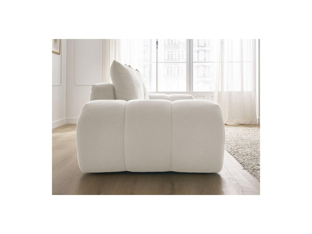 Everest - Canapé Droit Convertible Coffre - Tissu Texturé - 2 Coussins