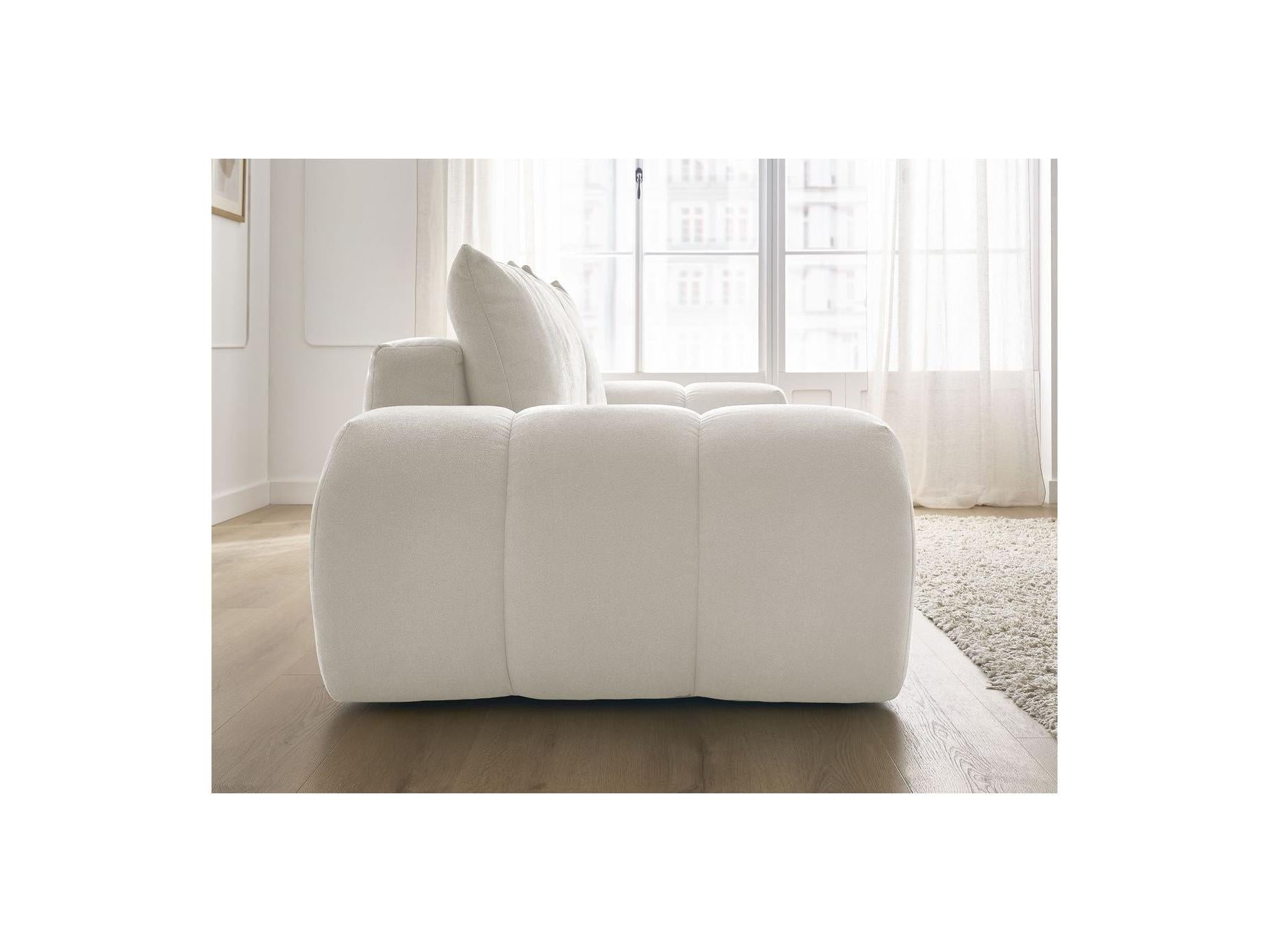 Everest - Canapé Droit Convertible Coffre - Tissu Texturé - 2 Coussins
