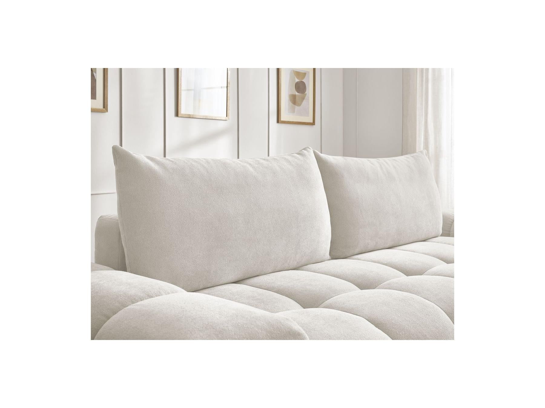 Everest - Canapé Droit Convertible Coffre - Tissu Texturé - 2 Coussins