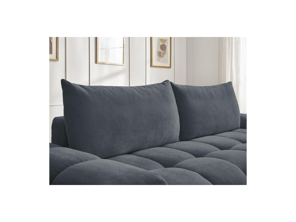 Everest - Canapé Droit Convertible Coffre - Tissu Texturé - 2 Coussins