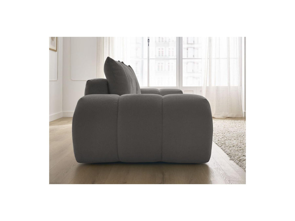 Everest - Canapé Droit Convertible Coffre - Tissu Texturé - 2 Coussins