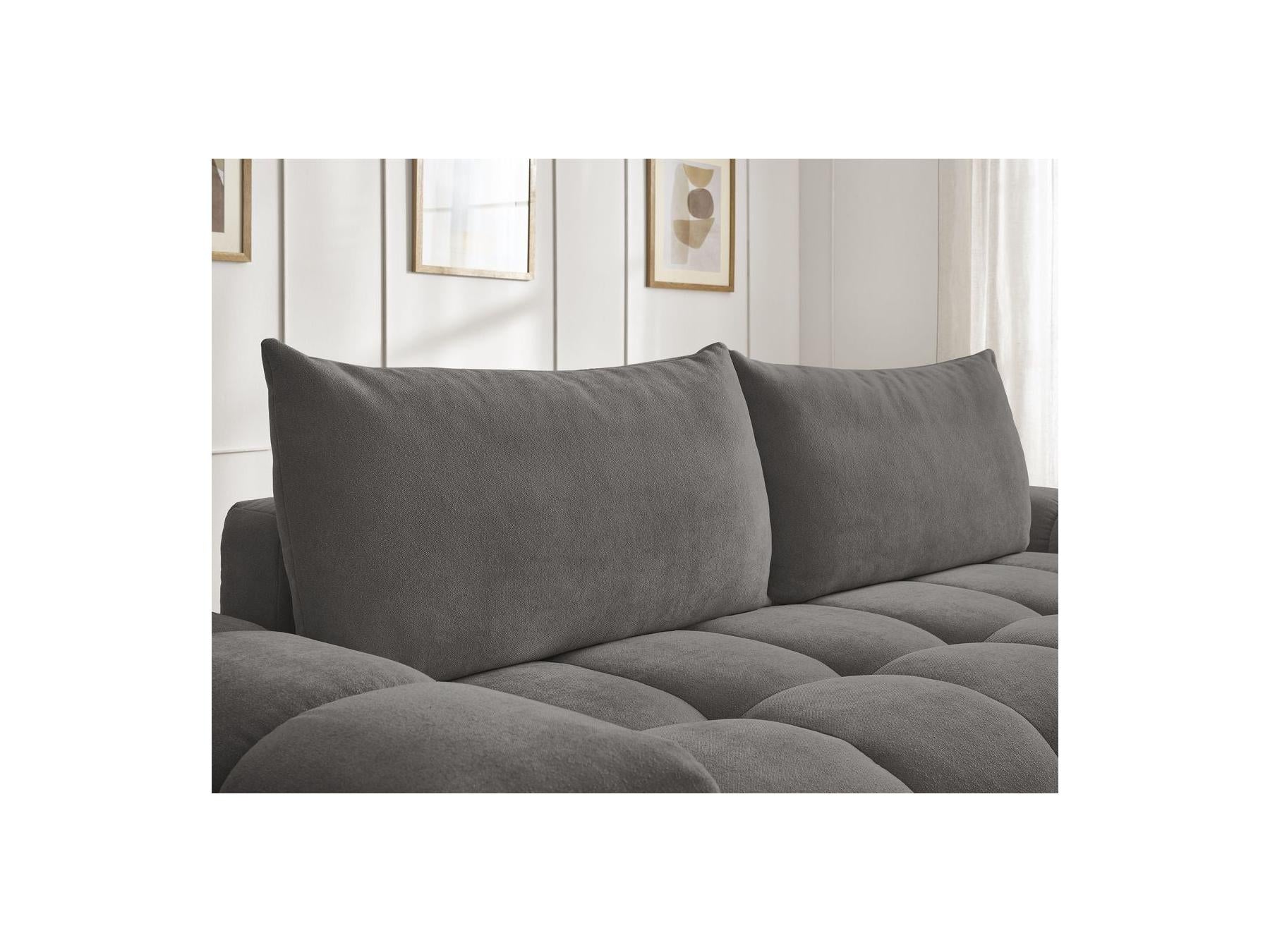 Everest - Canapé Droit Convertible Coffre - Tissu Texturé - 2 Coussins