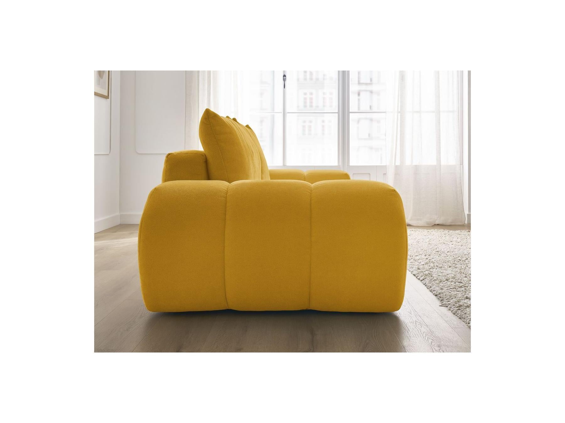 Everest - Canapé Droit Convertible Coffre - Tissu Texturé - 2 Coussins