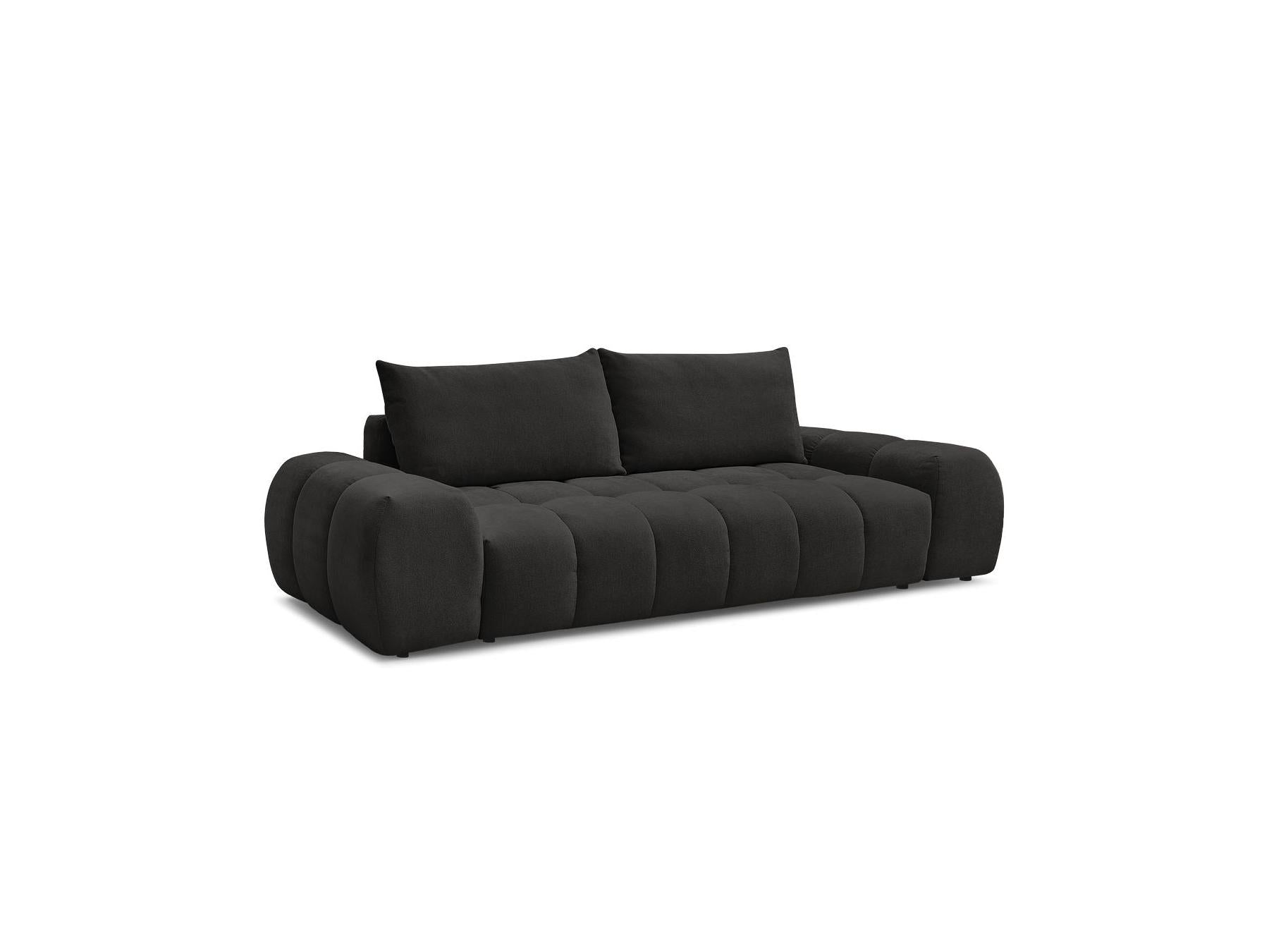 Everest - Canapé Droit Convertible Coffre - Tissu Texturé - 2 Coussins