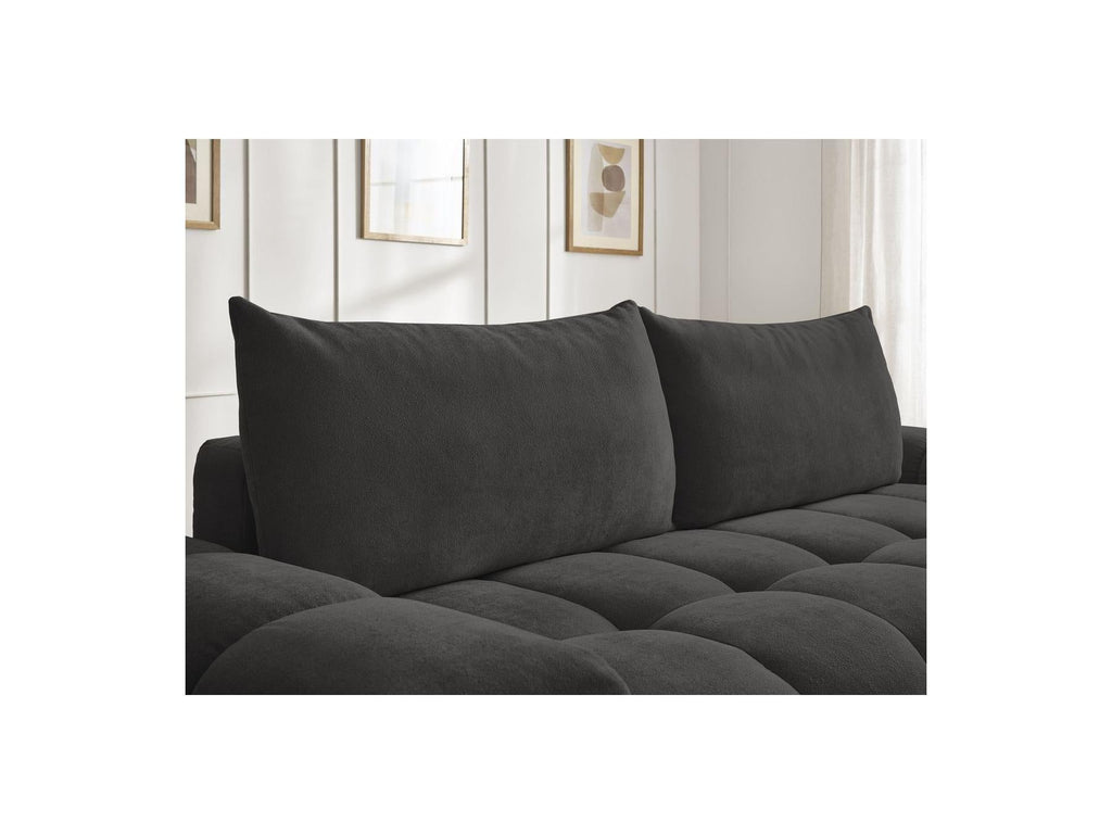 Everest - Canapé Droit Convertible Coffre - Tissu Texturé - 2 Coussins