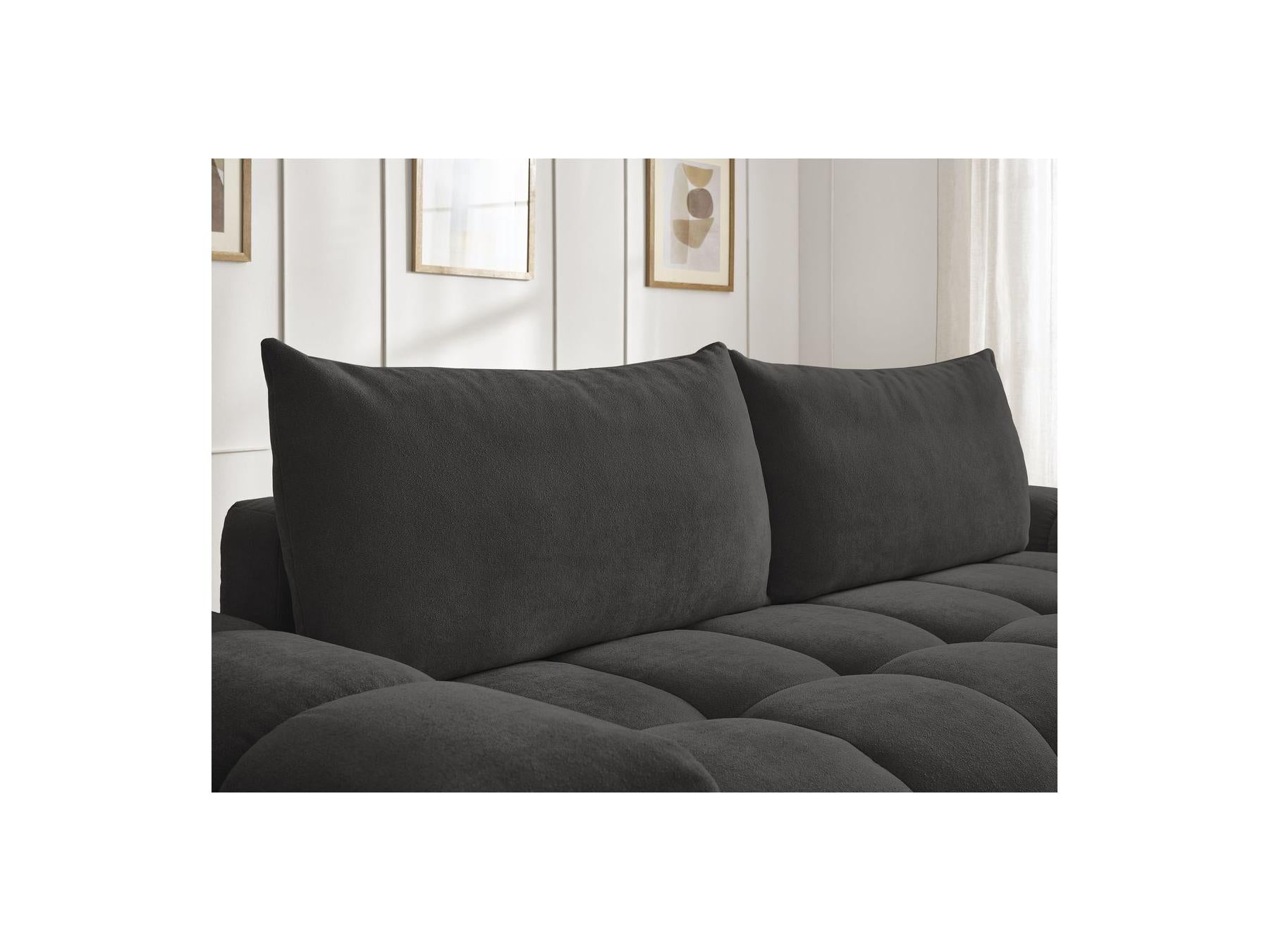Everest - Canapé Droit Convertible Coffre - Tissu Texturé - 2 Coussins