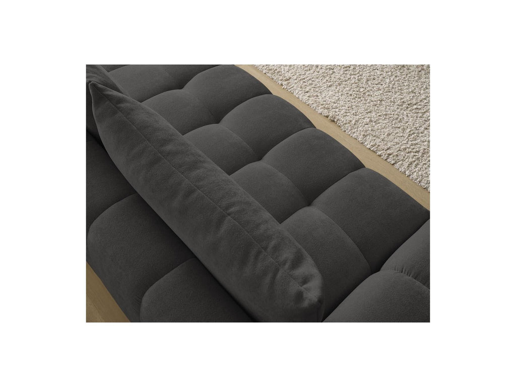 Everest - Canapé Droit Convertible Coffre - Tissu Texturé - 2 Coussins