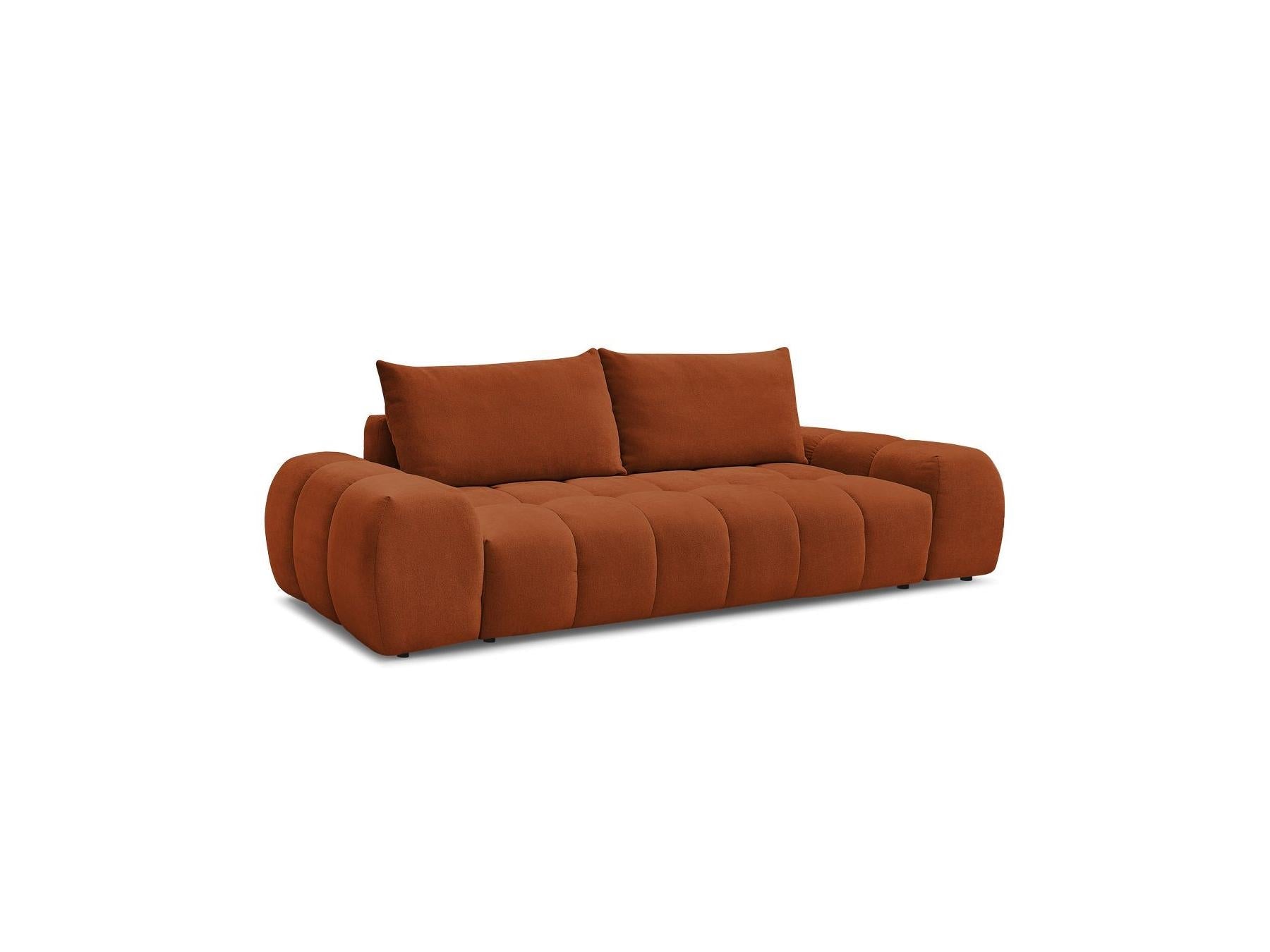 Everest - Canapé Droit Convertible Coffre - Tissu Texturé - 2 Coussins