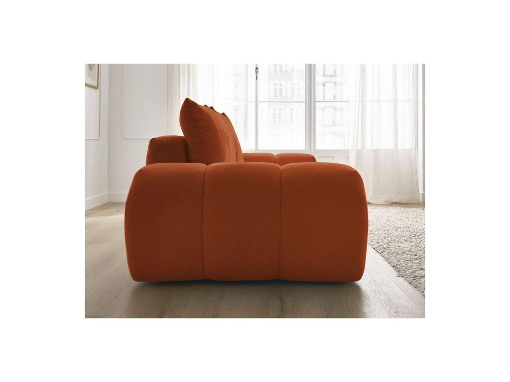 Everest - Canapé Droit Convertible Coffre - Tissu Texturé - 2 Coussins