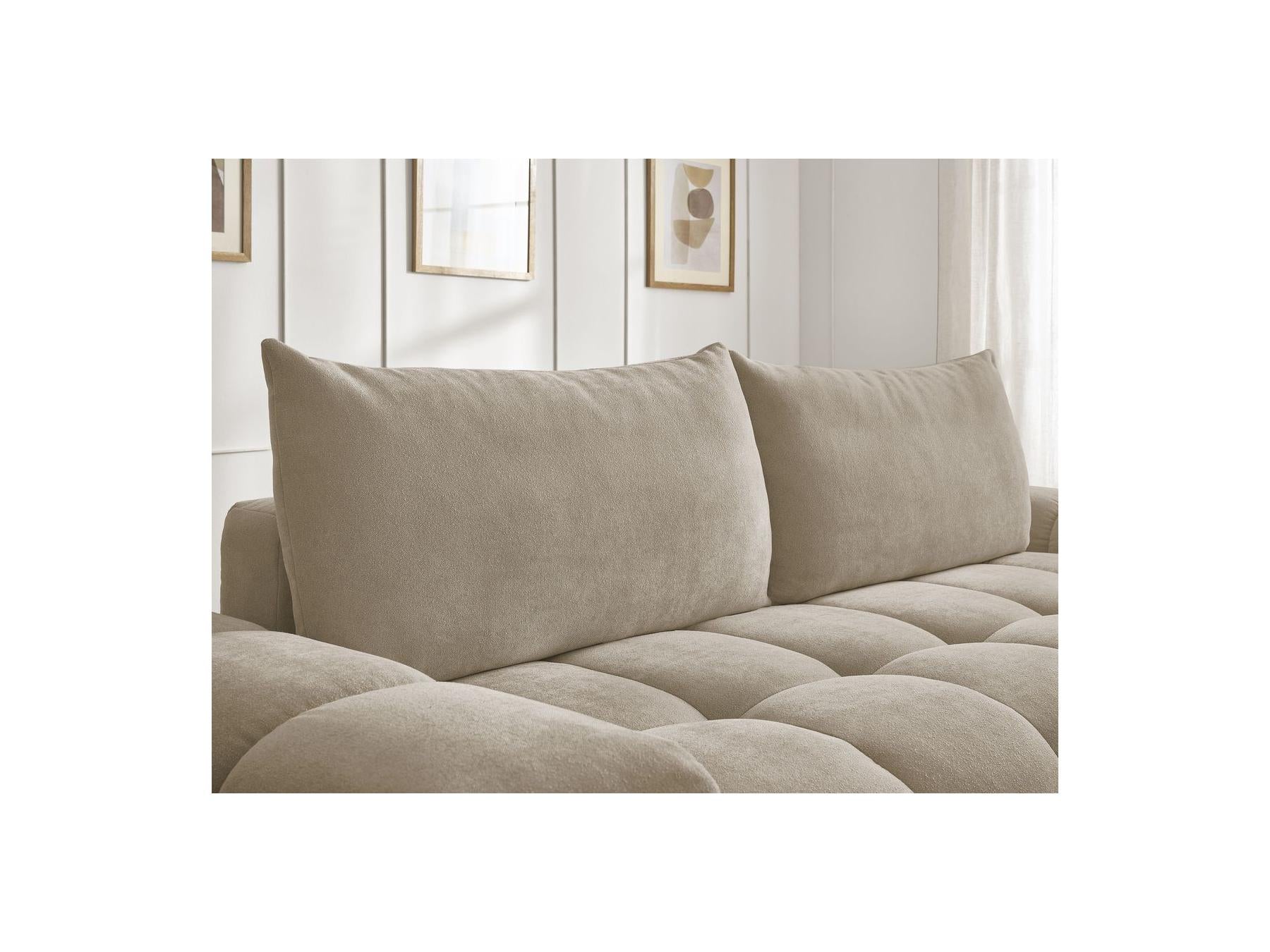 Everest - Canapé Droit Convertible Coffre - Tissu Texturé - 2 Coussins