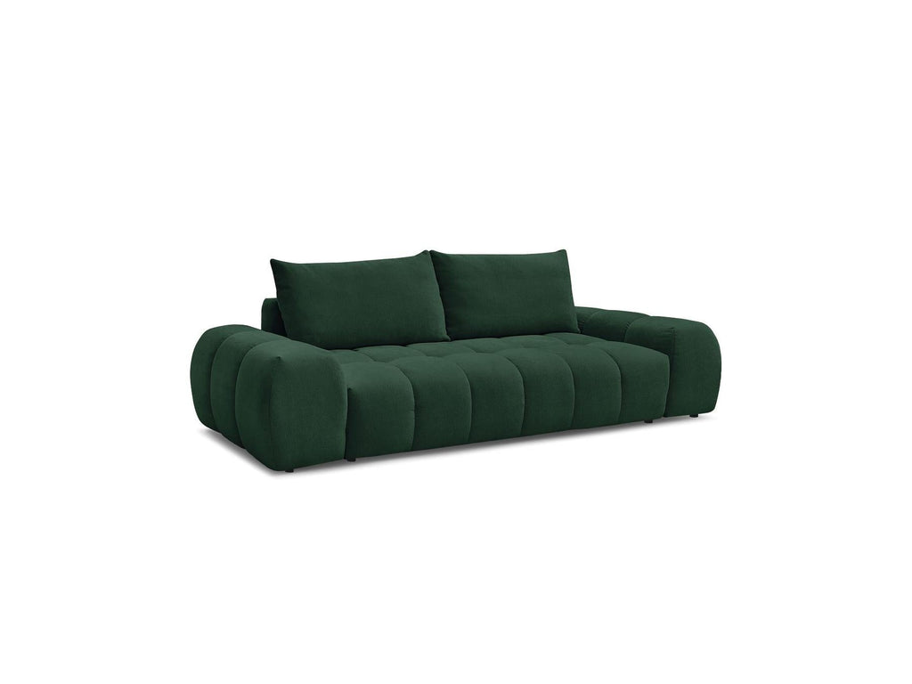 Everest - Canapé Droit Convertible Coffre - Tissu Texturé - 2 Coussins