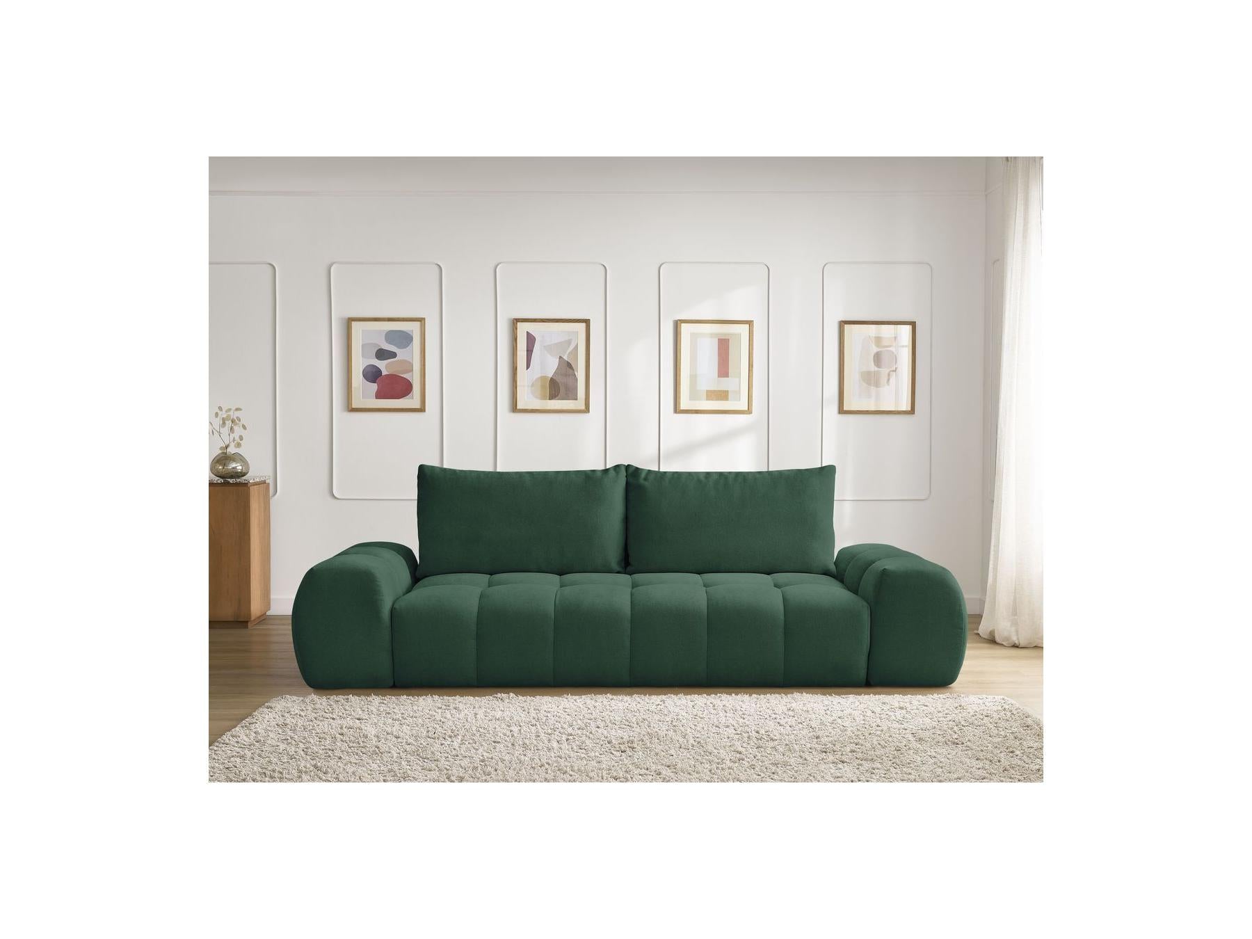 Everest - Canapé Droit Convertible Coffre - Tissu Texturé - 2 Coussins