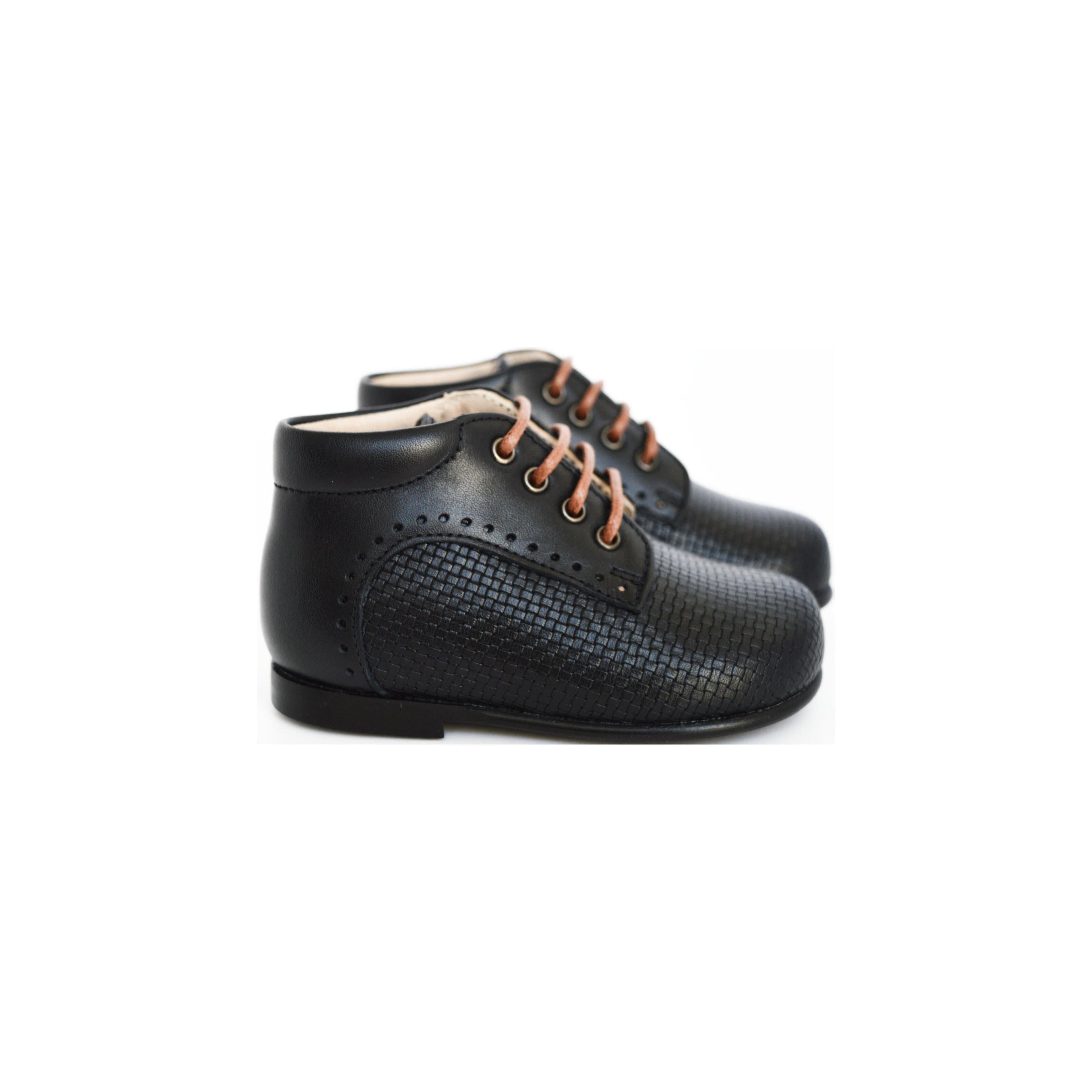 Chaussures Bébé Bottillons À Lacets Marceau - Cuir Marine - Mixte