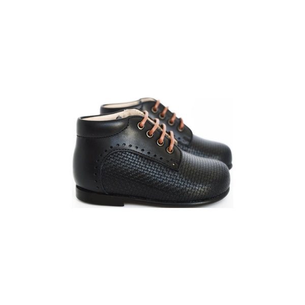 Chaussures Bébé Bottillons À Lacets Marceau - Cuir Marine - Mixte