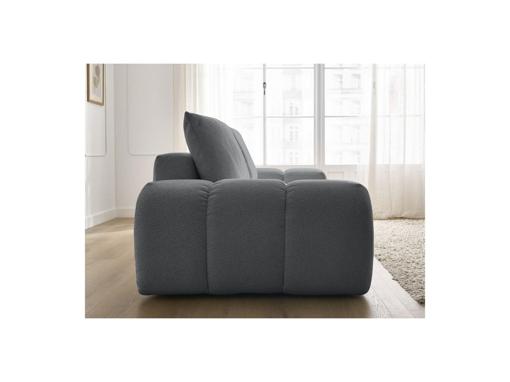 Everest - Canapé Droit Convertible Coffre - Tissu Chiné - 2 Coussins