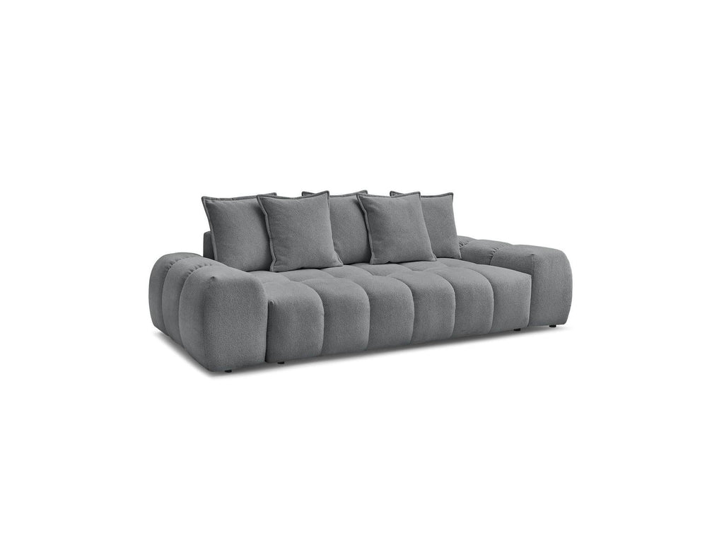 Everest - Canapé Droit Convertible Coffre - Tissu Chiné - 5 Coussins