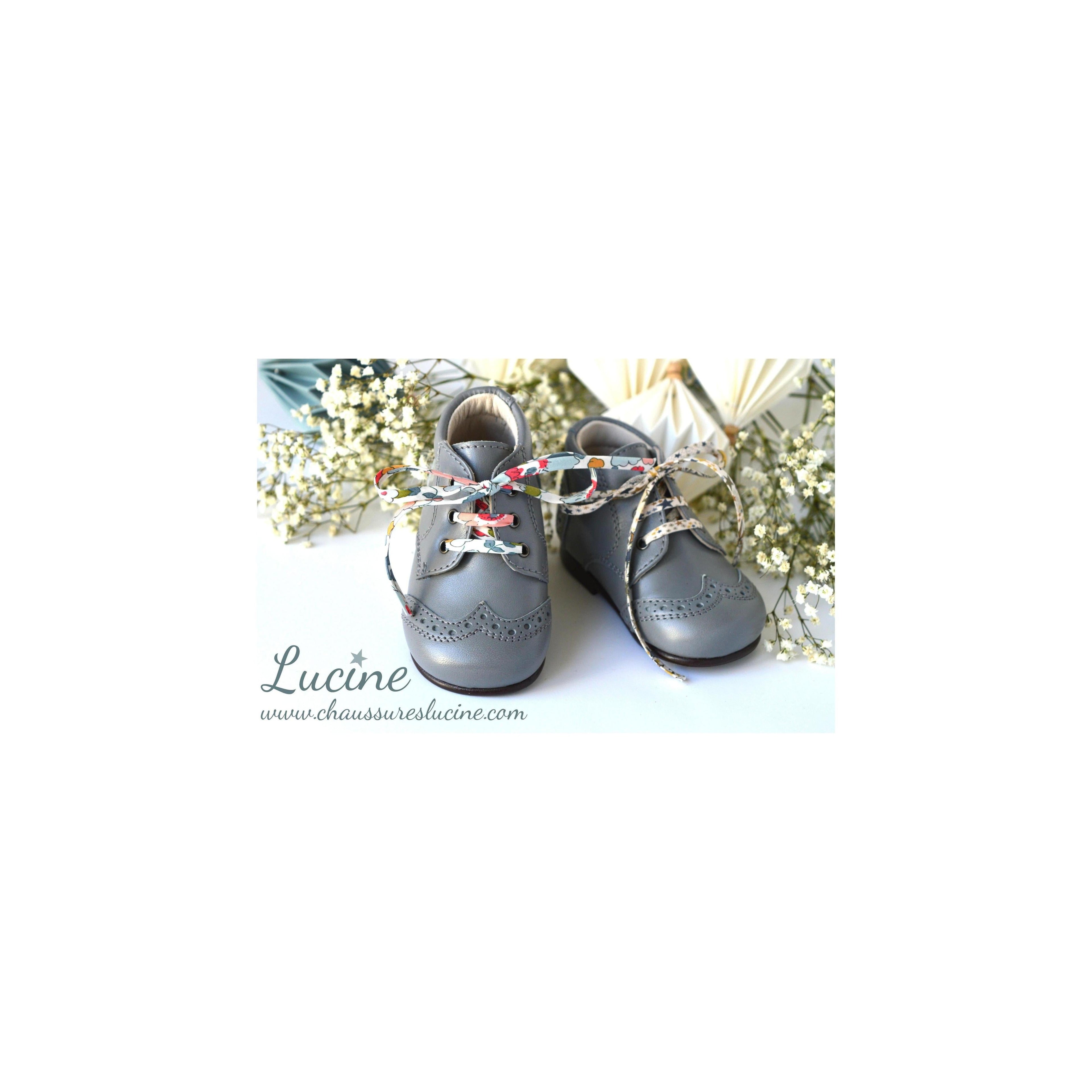 Chaussures Bottillons Adonis Bout Golf - Cuir Gris Clair - Mixte