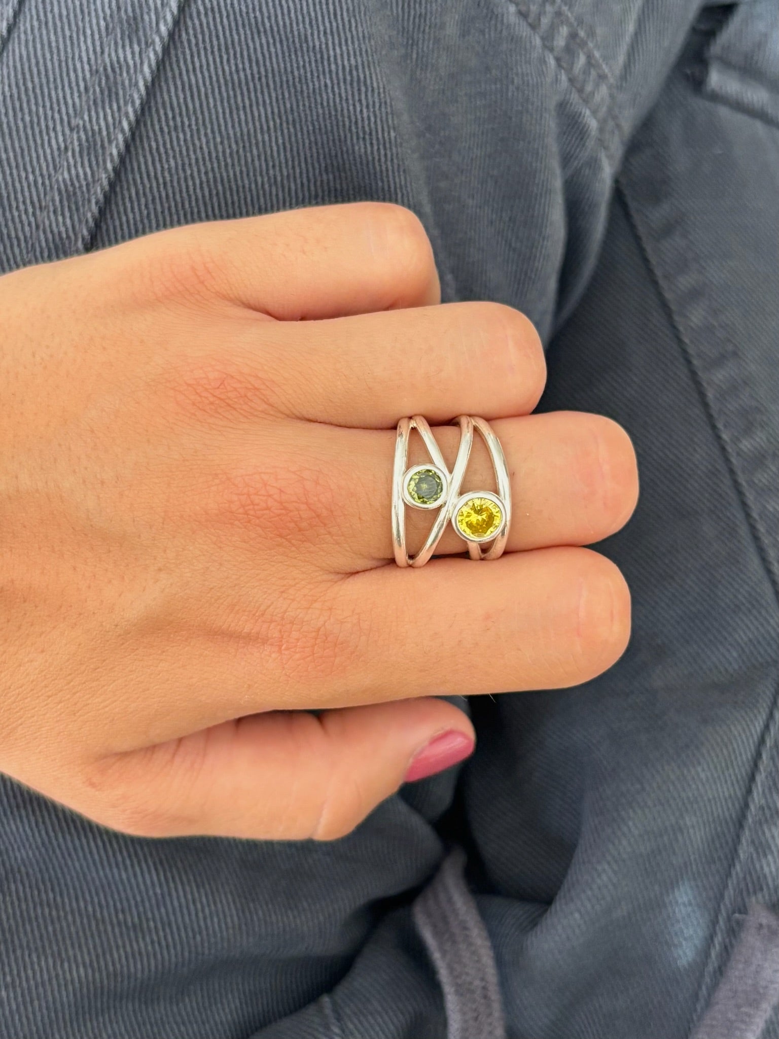 Bague Love Verde Plata