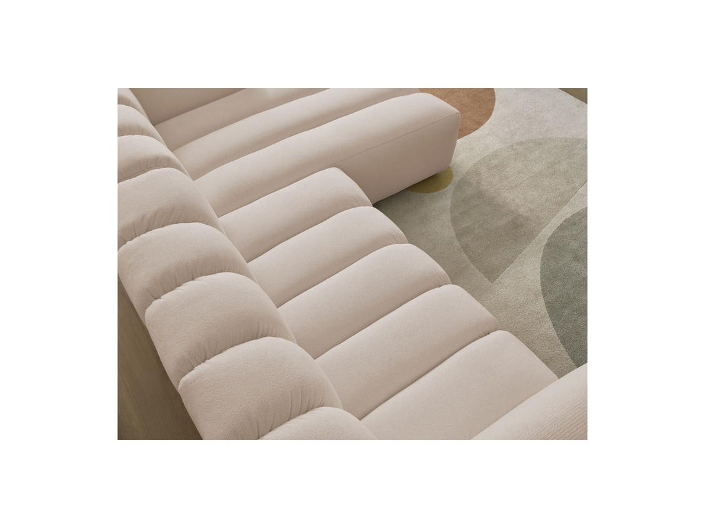 Talia - Canapé D'Angle Fixe - Tissu Chiné - Angle Droit