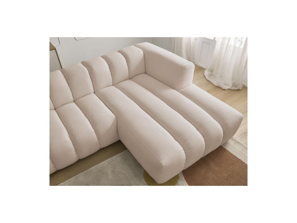 Talia - Canapé D'Angle Fixe - Tissu Chiné - Angle Droit