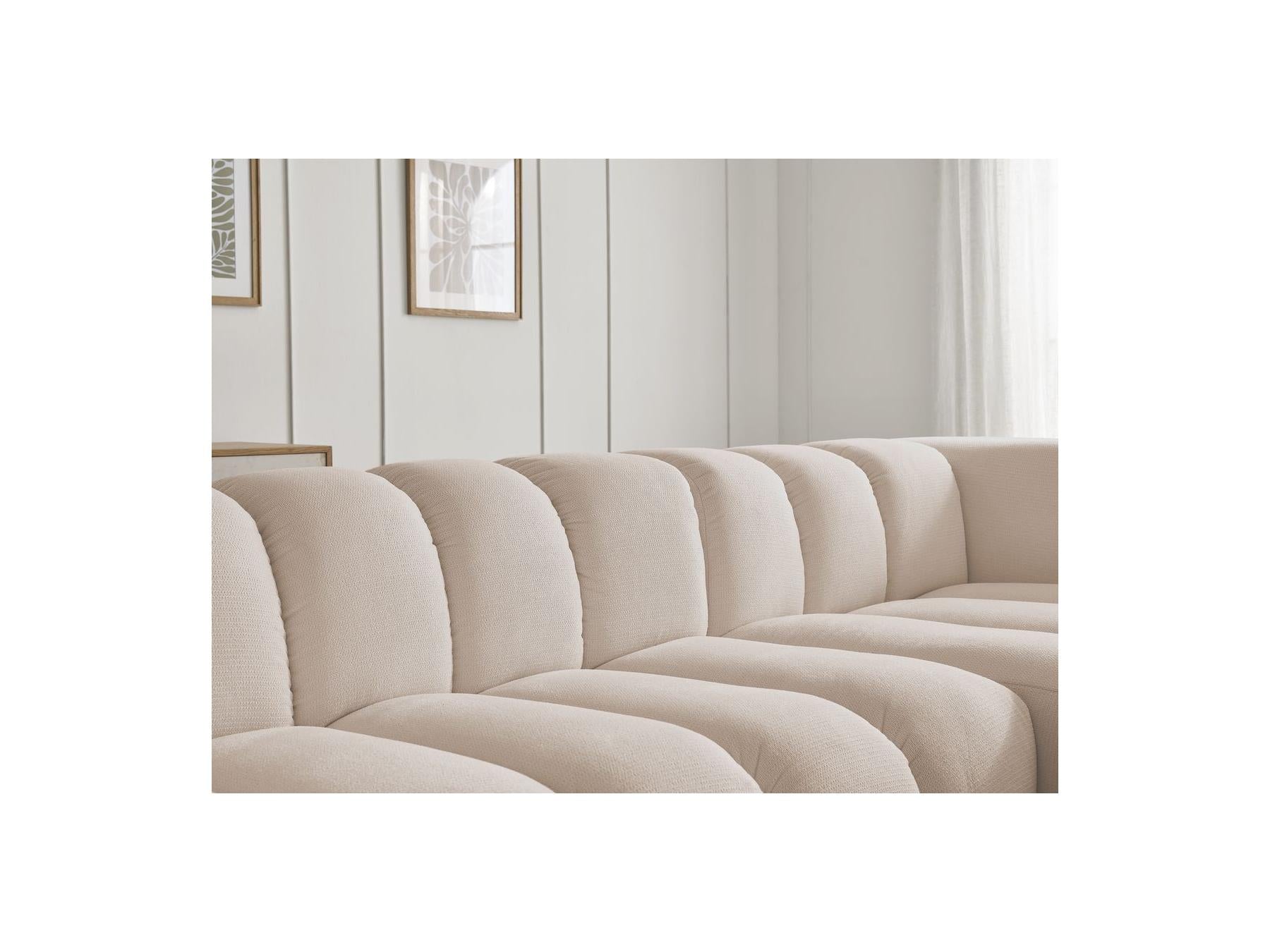 Talia - Canapé D'Angle Fixe - Tissu Chiné - Angle Droit