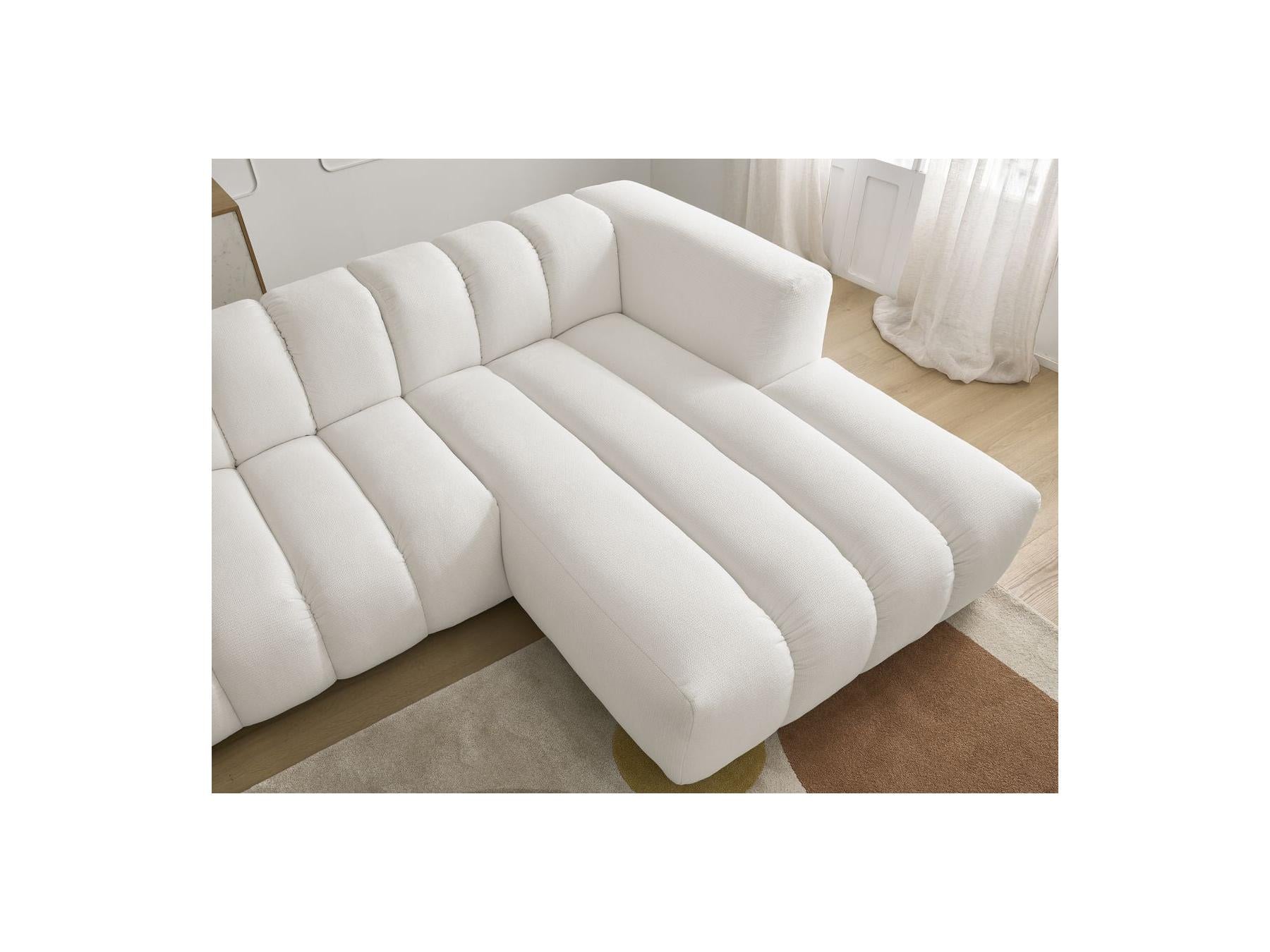 Talia - Canapé D'Angle Fixe - Tissu Chiné - Angle Droit