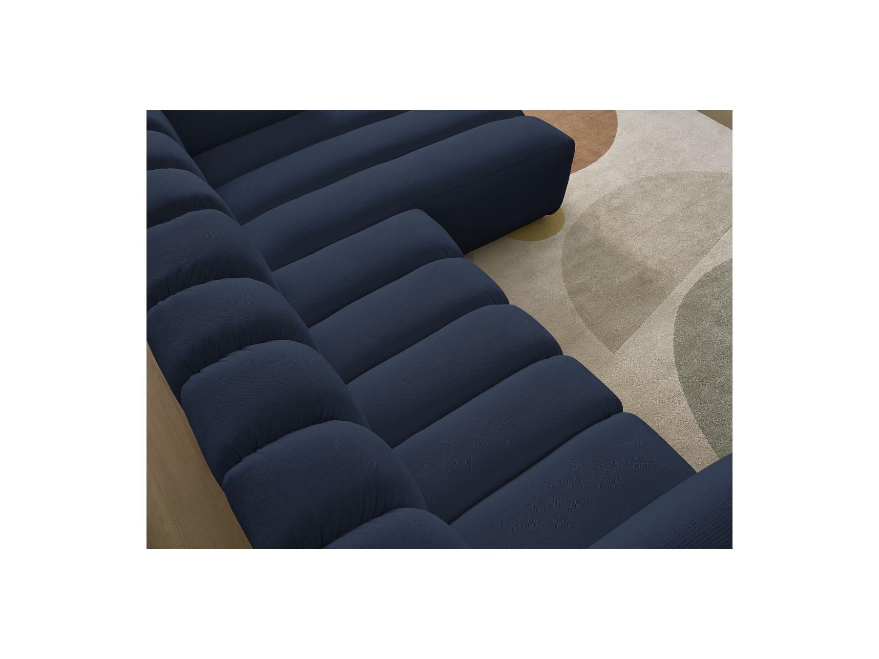 Talia - Canapé D'Angle Fixe - Tissu Chiné - Angle Droit