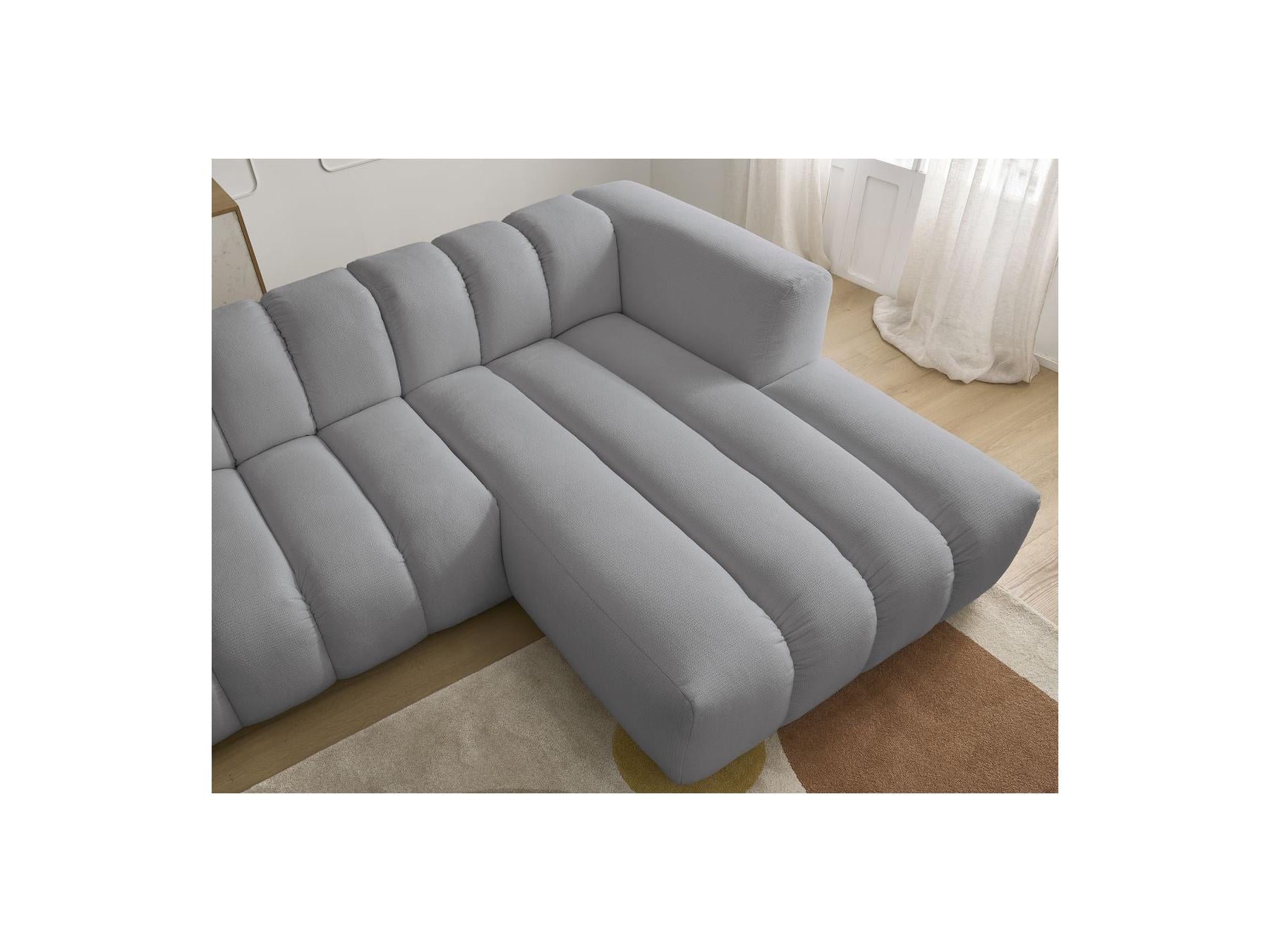 Talia - Canapé D'Angle Fixe - Tissu Chiné - Angle Droit