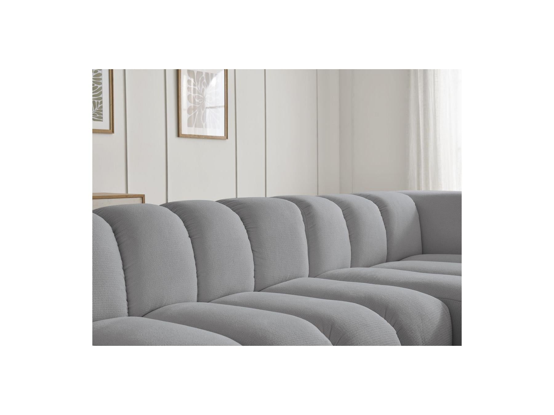 Talia - Canapé D'Angle Fixe - Tissu Chiné - Angle Droit