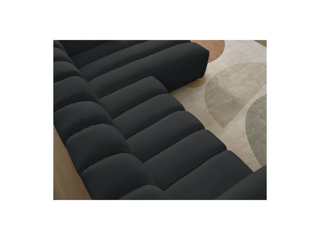 Talia - Canapé D'Angle Fixe - Tissu Chiné - Angle Droit