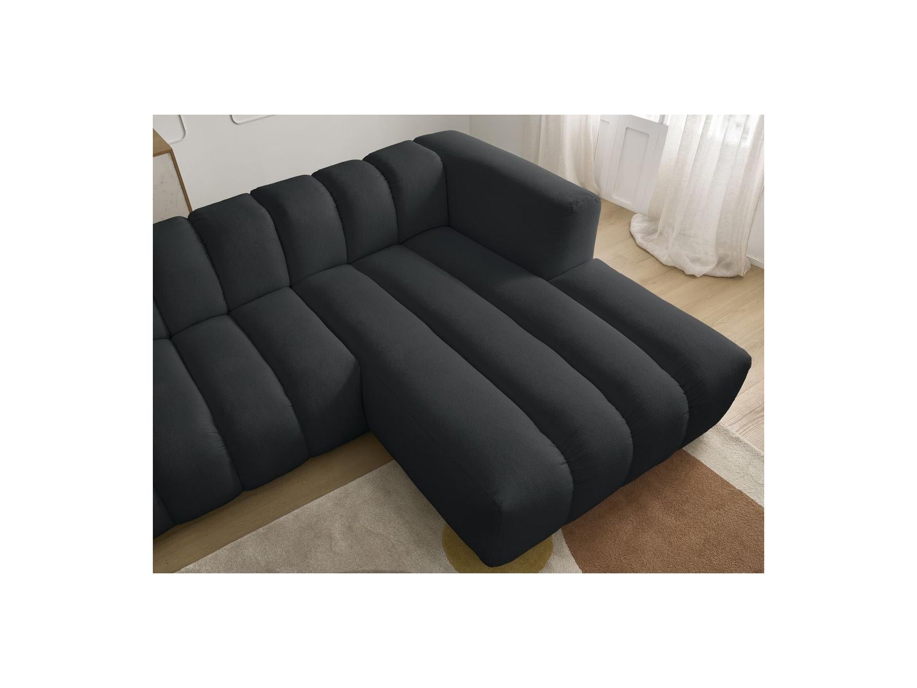 Talia - Canapé D'Angle Fixe - Tissu Chiné - Angle Droit