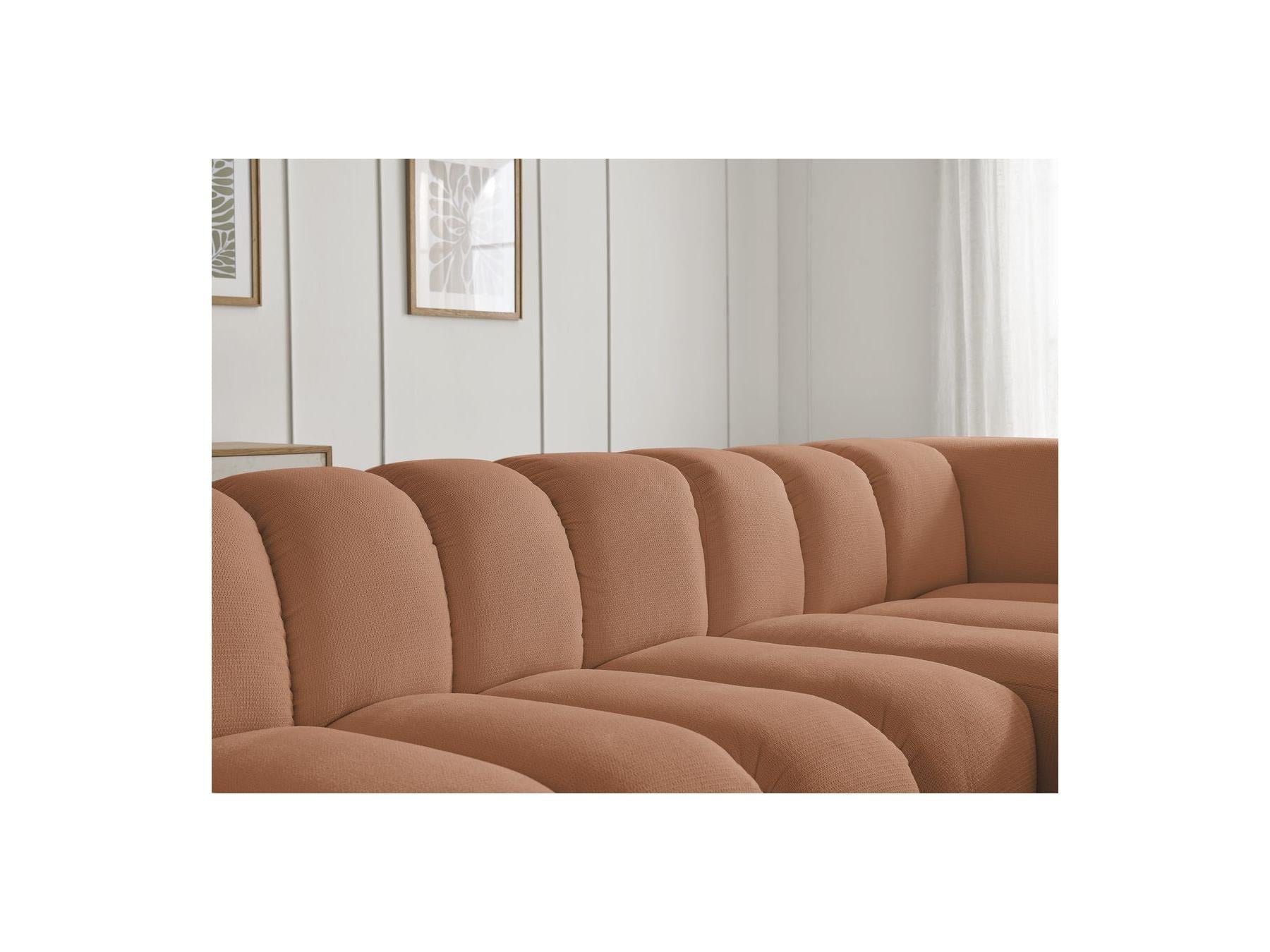 Talia - Canapé D'Angle Fixe - Tissu Chiné - Angle Droit