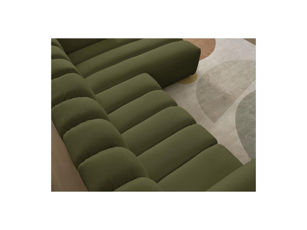 Talia - Canapé D'Angle Fixe - Tissu Chiné - Angle Droit