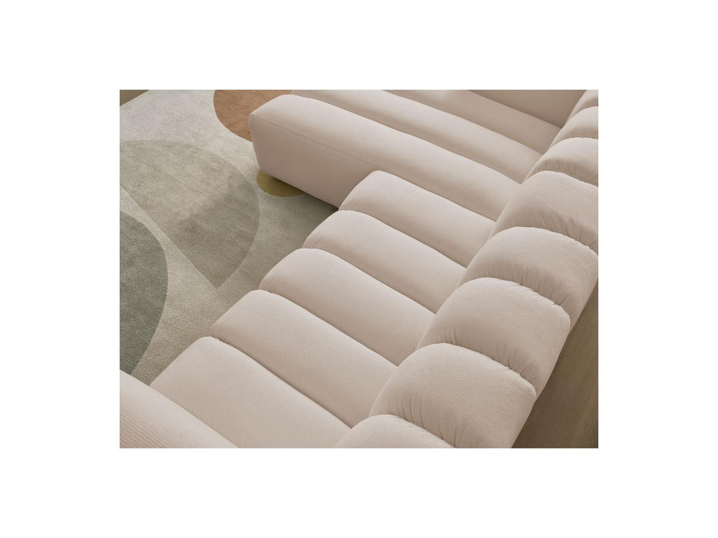 Talia - Canapé D'Angle Fixe - Tissu Chiné - Angle Gauche