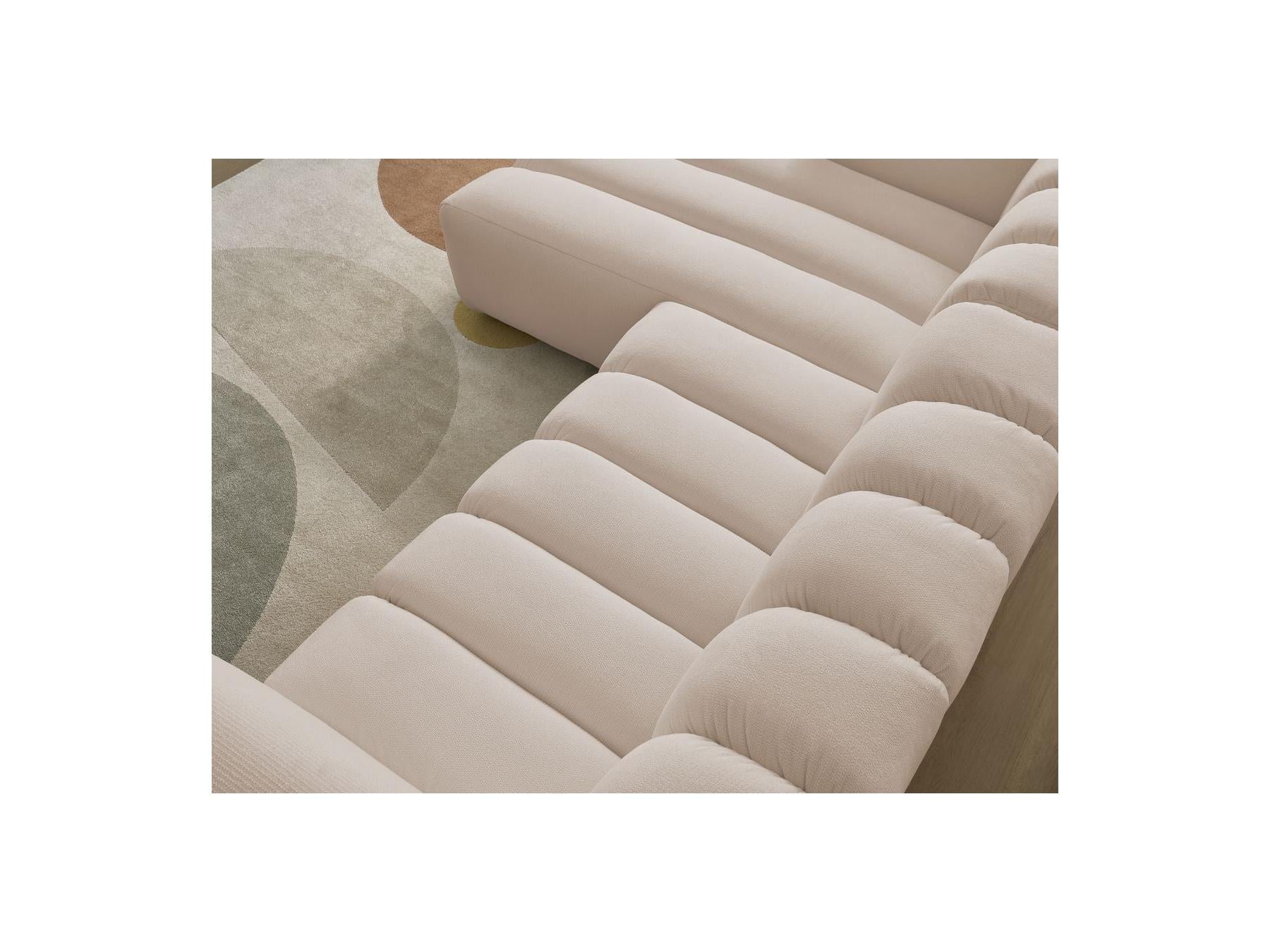 Talia - Canapé D'Angle Fixe - Tissu Chiné - Angle Gauche